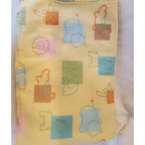 Circo Target Fleece Yellow Animal Baby Blanket Lovey Hippo Lion Giraffe 30x40"‎